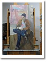 Artist Iliya Mirochnik paints